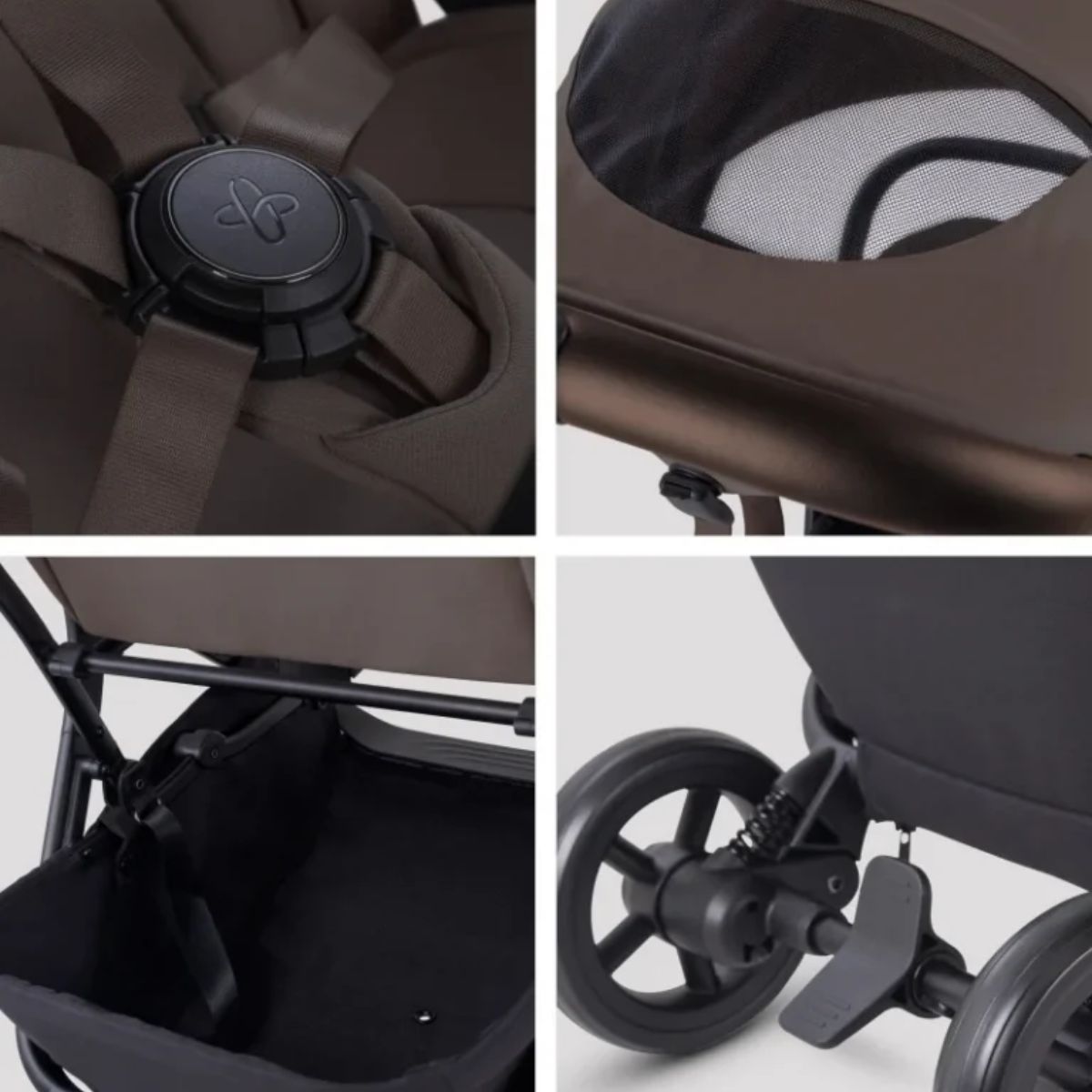 Silver Cross Nia Compact Travel Stroller Bundle - Chocolate - Premium Comfort from Birth